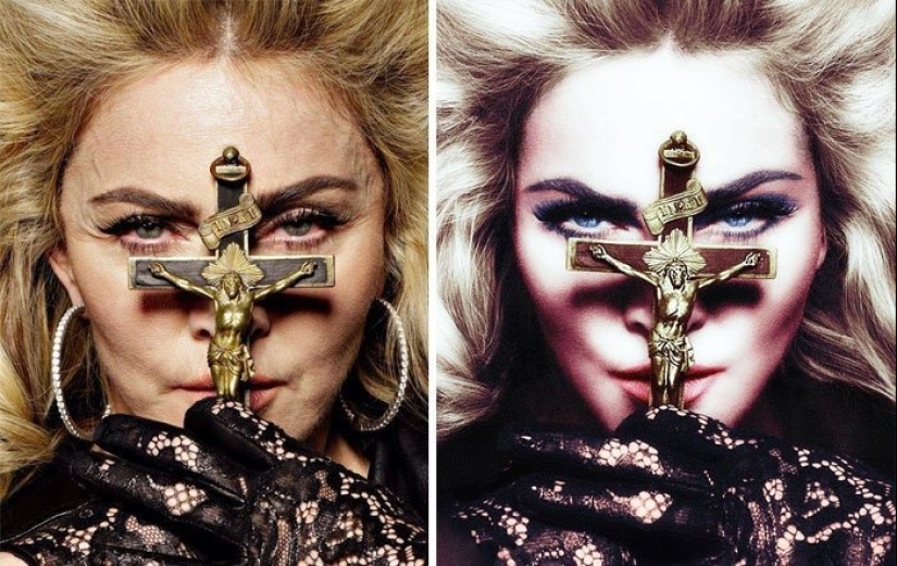 Before and after photoshop. Celebrities