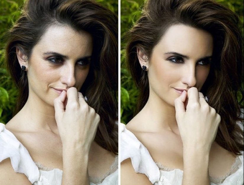 Before and after photoshop. Celebrities