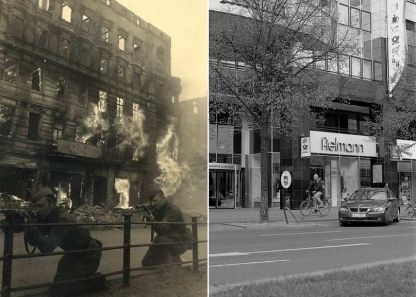 Berlin in ruins in 1945 and now. Striking image comparison Berlin in ruins in 1945 and now. Striking image comparison