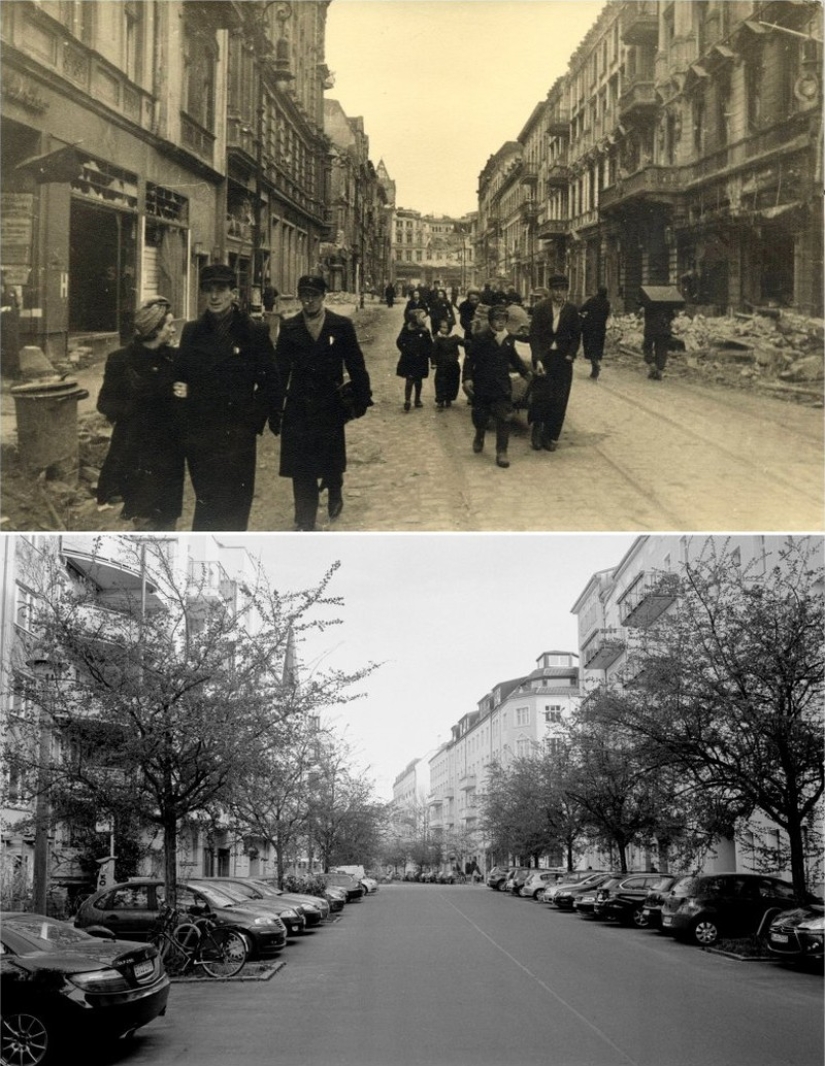 Berlin in ruins in 1945 and now. Striking image comparison Berlin in ruins in 1945 and now. Striking image comparison