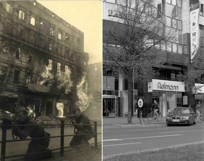 Berlin in ruins in 1945 and now. Striking image comparison Berlin in ruins in 1945 and now. Striking image comparison