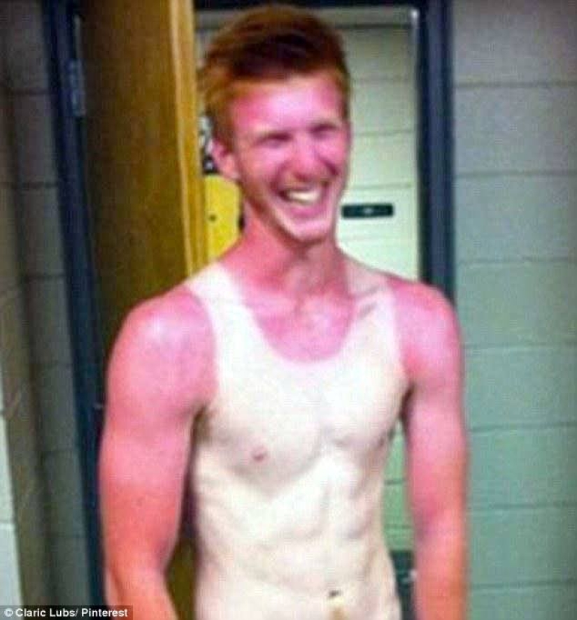 Black on top, white on the bottom — the most failed attempts to tan