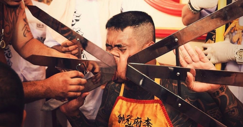 Bloody Vegetarian Festival in Thailand