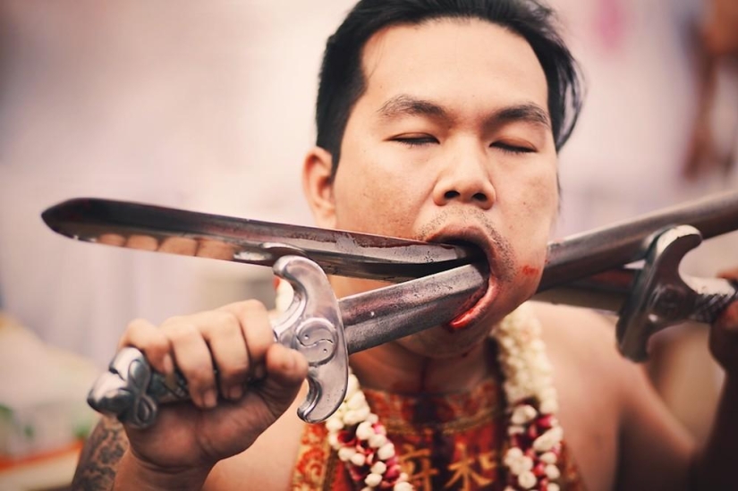 Bloody Vegetarian Festival in Thailand