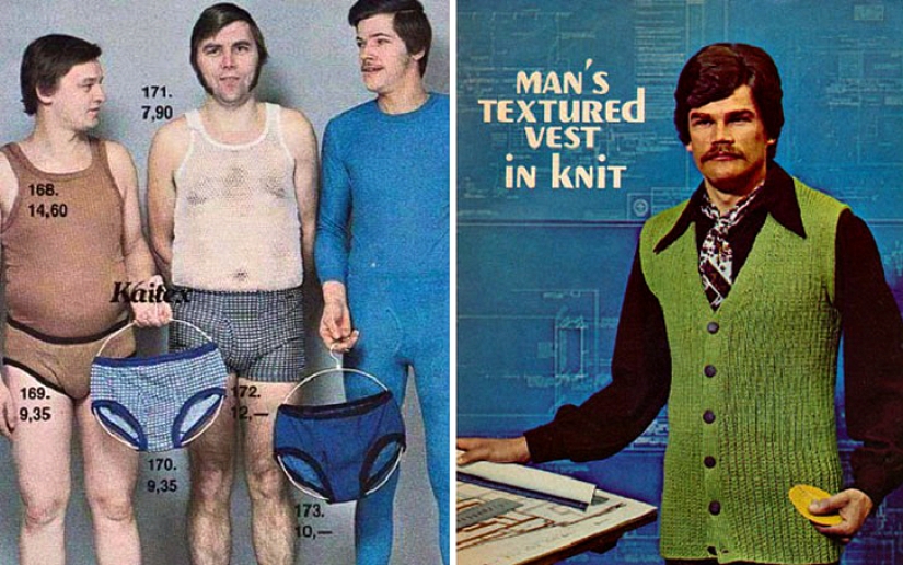 Bright color, indecent cut, daring cage and unthinkable flare: men&#39;s fashion in the 70s