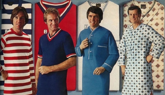 Bright color, indecent cut, daring cage and unthinkable flare: men&#39;s fashion in the 70s