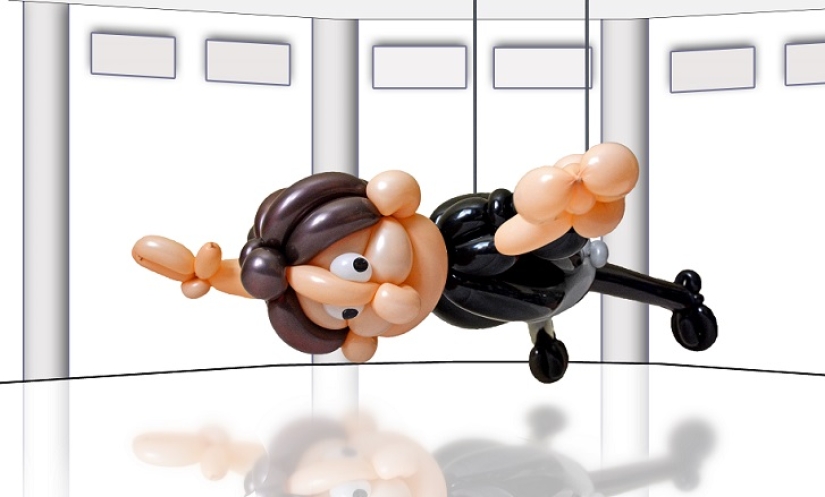 Británico recrea escenas de películas con globos Británico recrea escenas de películas con globos