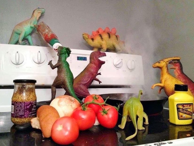 Cada noche los dinosaurios tienen una fila