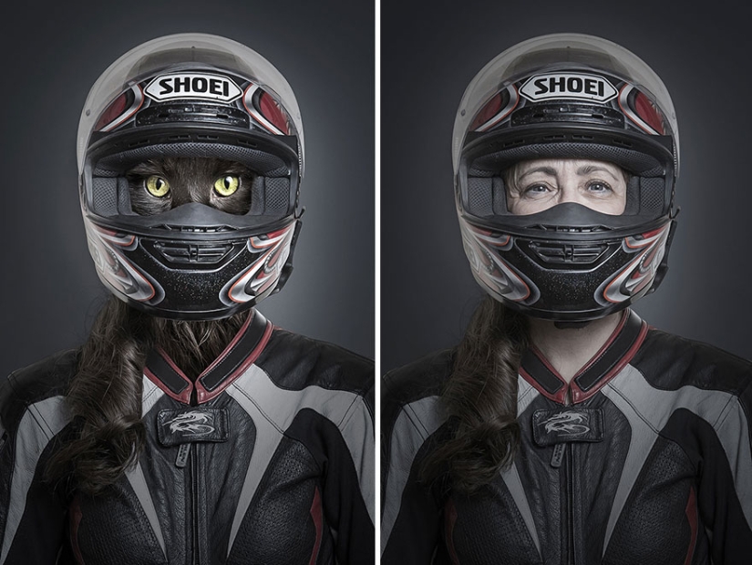 Cats and their owners: family look