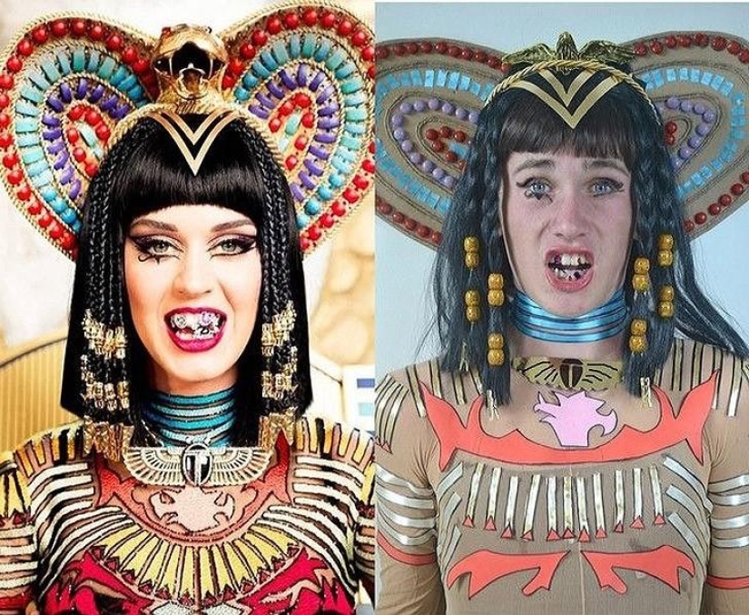 Chico divertido recrea fotos de celebridades en casa