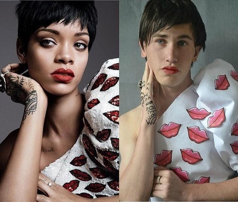 Chico divertido recrea fotos de celebridades en casa