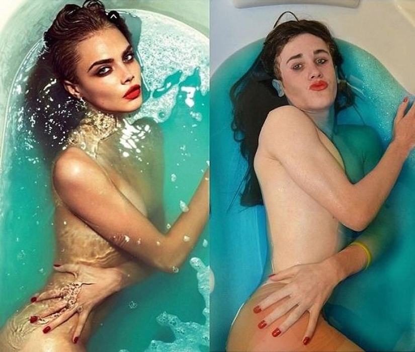 Chico divertido recrea fotos de celebridades en casa