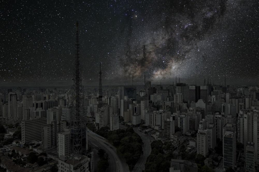 Cielo estrellado sobre las ciudades más grandes del mundo Cielo estrellado sobre las ciudades más grandes del mundo