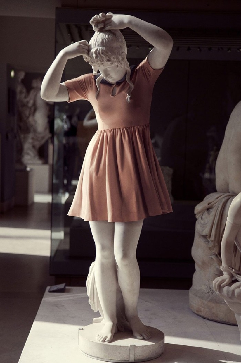 Classic sculptures dressed like hipsters