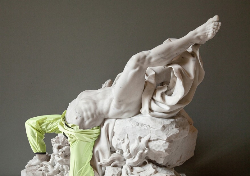 Classic sculptures dressed like hipsters