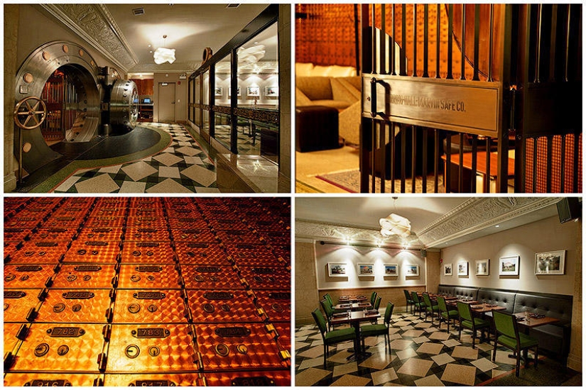 Cámara acorazada de un banco de los años 20 convertida en un elegante restaurante Cámara acorazada de un banco de los años 20 convertida en un elegante restaurante