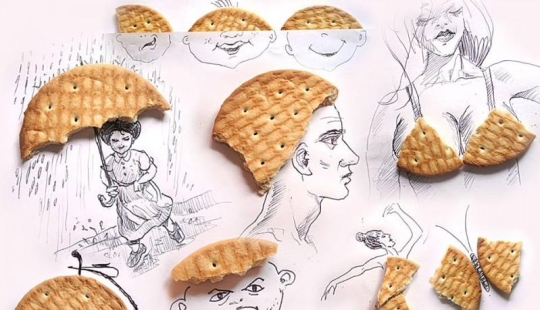 ¿Cómo se ven los dibujos de comida y artículos improvisados?