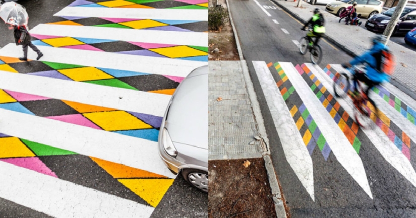 Colorful pedestrian crossings in Madrid that are impossible to miss Colorful pedestrian crossings in Madrid that are impossible to miss