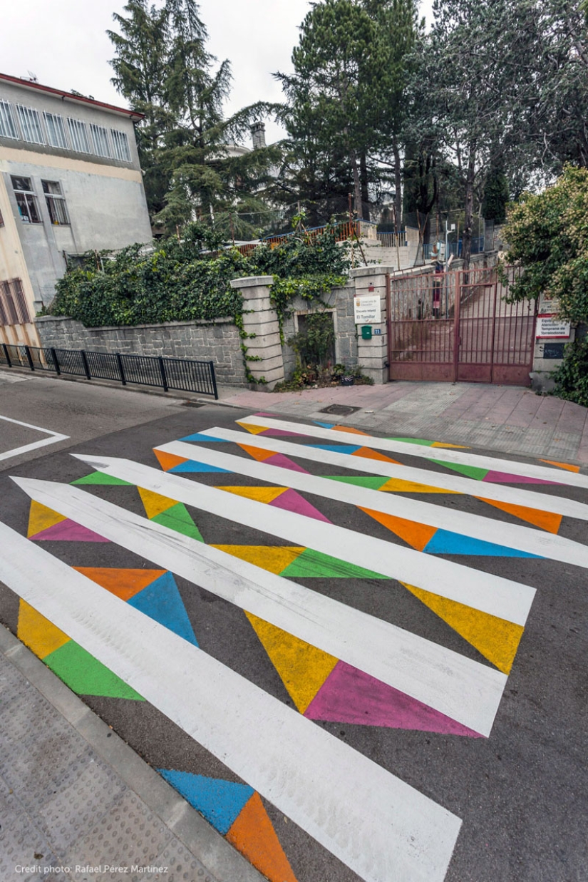 Colorful pedestrian crossings in Madrid that are impossible to miss Colorful pedestrian crossings in Madrid that are impossible to miss