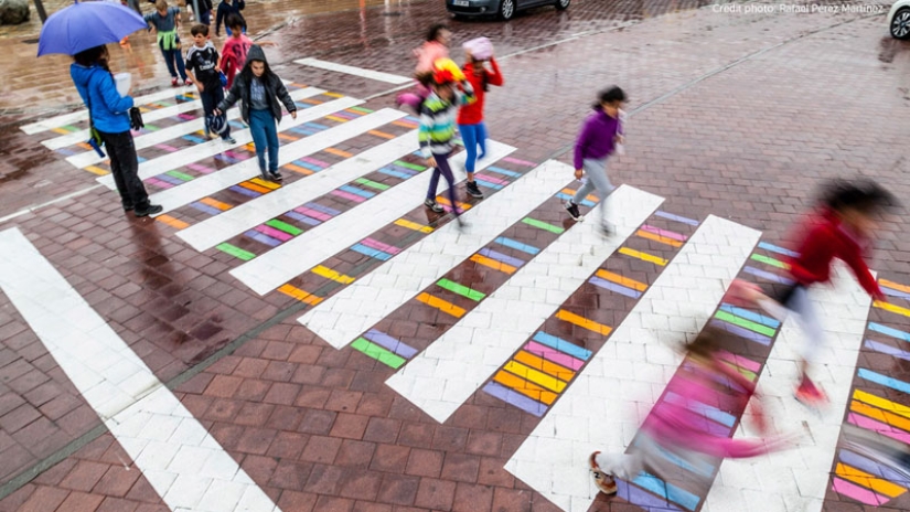 Colorful pedestrian crossings in Madrid that are impossible to miss Colorful pedestrian crossings in Madrid that are impossible to miss