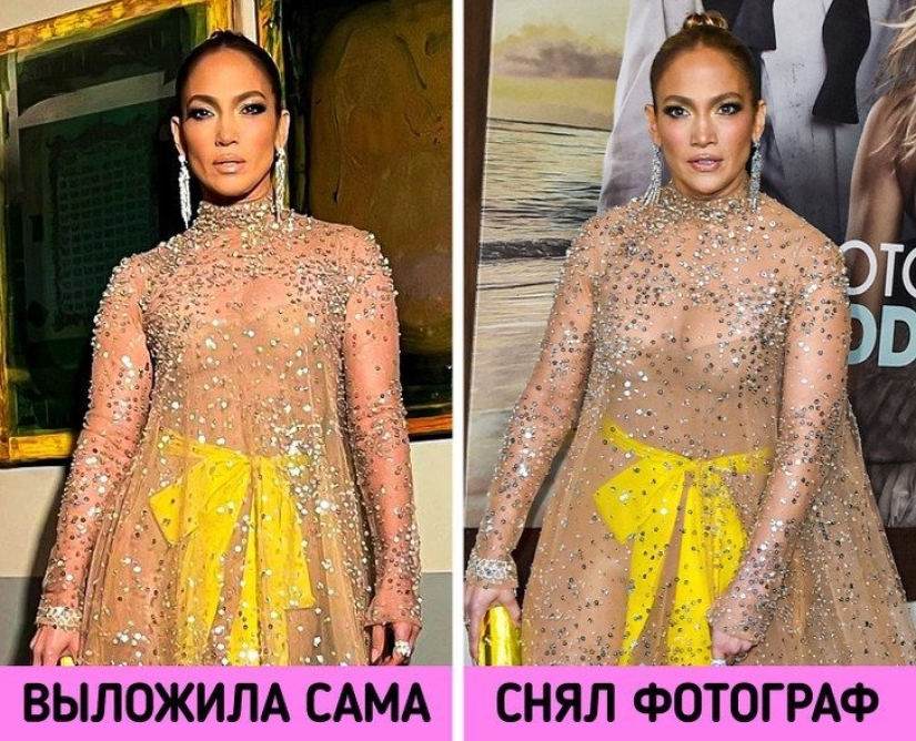 Comparamos 16 fotogramas publicados en las redes sociales por las propias estrellas y los tomados por fotógrafos. Y un poco aturdido por la diferencia