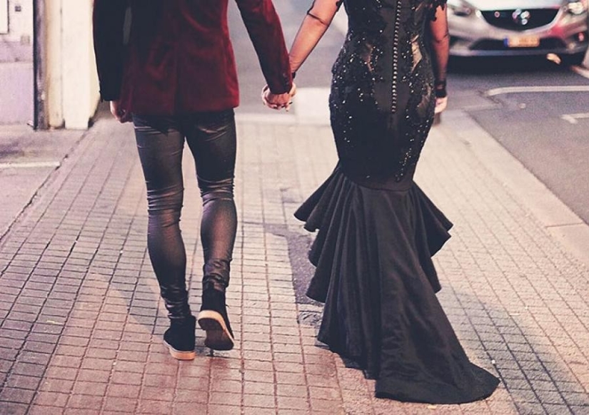 Contrariamente a la tradición: la novia llegó a la boda con un vestido negro