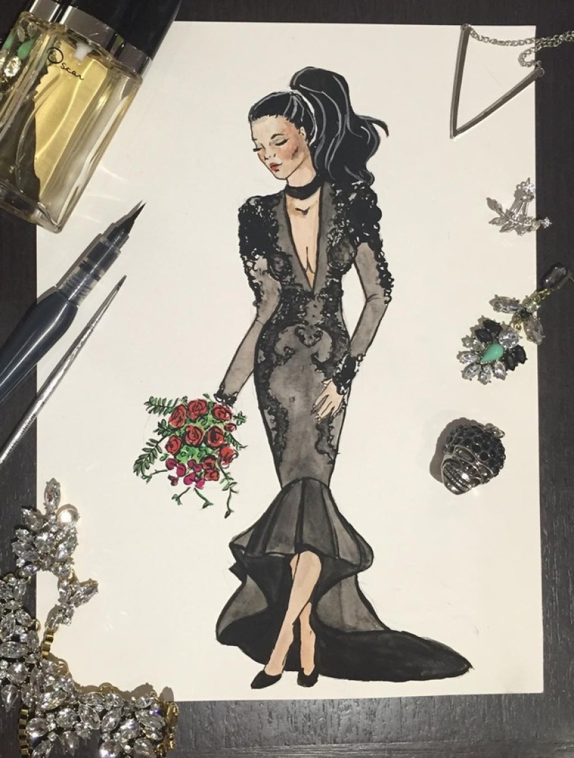 Contrariamente a la tradición: la novia llegó a la boda con un vestido negro