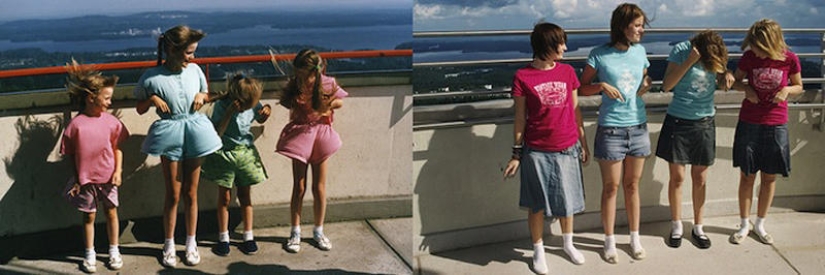 Cuatro hermanas - antes y ahora Cuatro hermanas - antes y ahora