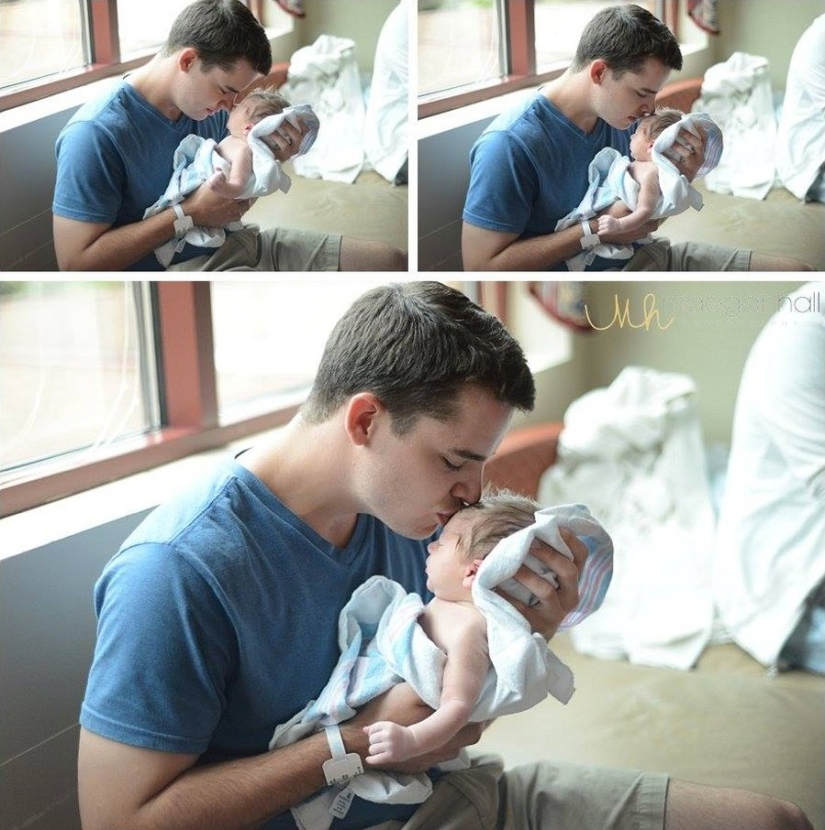 Dads see their newborn babies for the first time Dads see their newborn babies for the first time