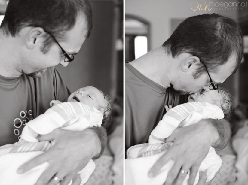 Dads see their newborn babies for the first time Dads see their newborn babies for the first time