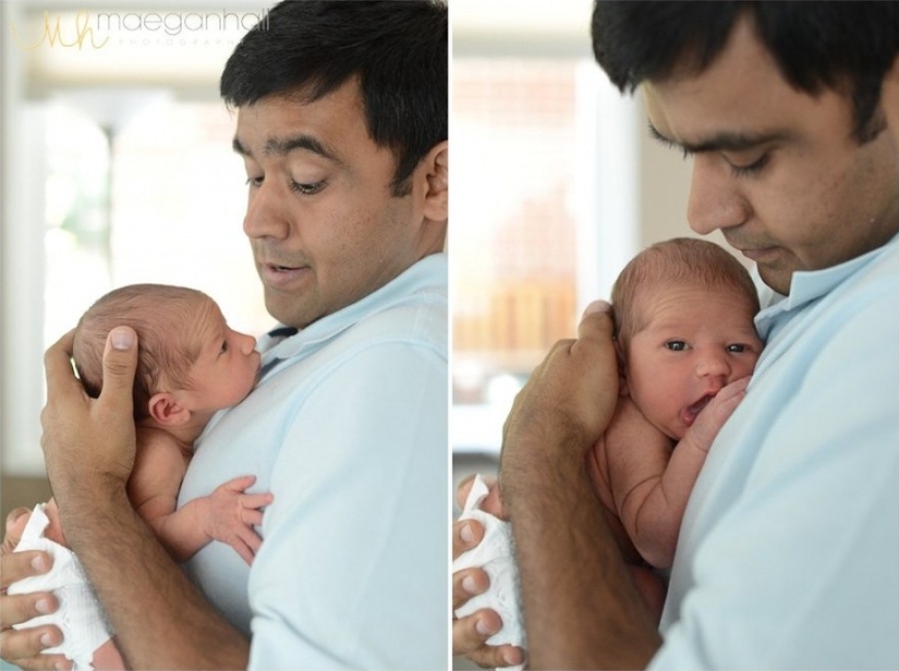 Dads see their newborn babies for the first time Dads see their newborn babies for the first time