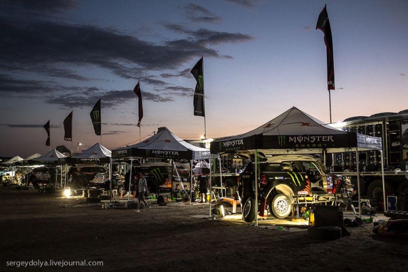 Dakar 2014. Night in Bivouac
