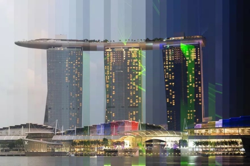 Day and night in one picture. Amazing shots of famous landmarks in an unusual format