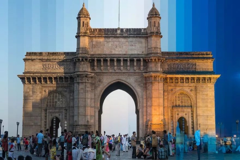Day and night in one picture. Amazing shots of famous landmarks in an unusual format