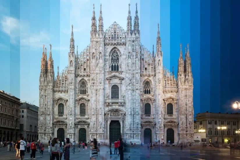 Day and night in one picture. Amazing shots of famous landmarks in an unusual format