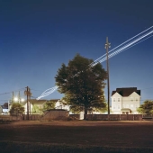 Dazzling light trails of aircraft Dazzling light trails of aircraft