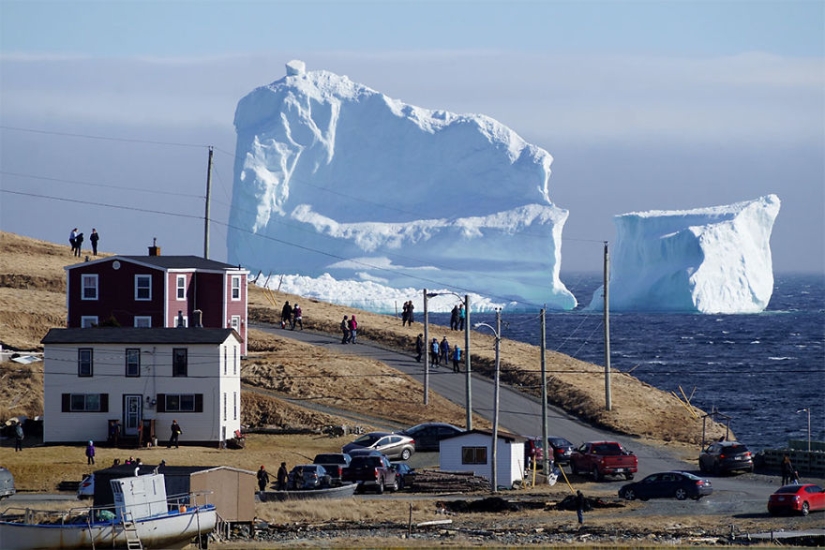 Debido a un enorme iceberg, se están acumulando atascos de tráfico de un kilómetro de largo en un pueblo canadiense