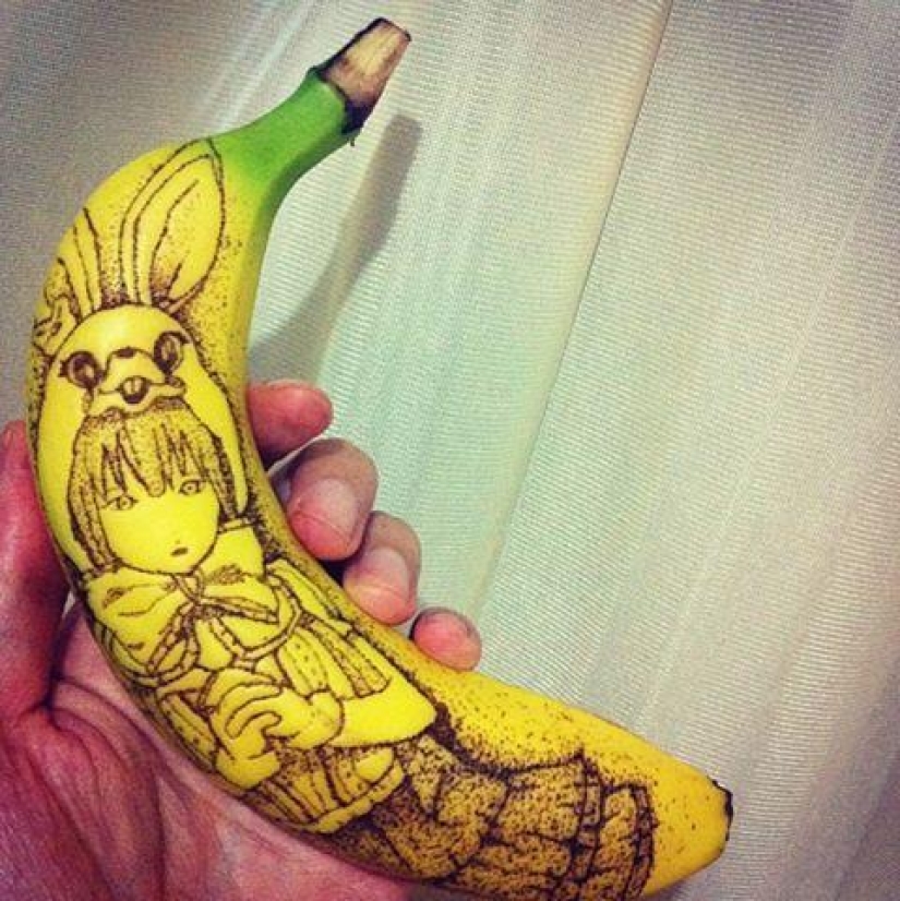 Dibujos asombrosos en plátanos