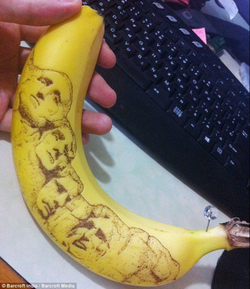 Dibujos asombrosos en plátanos