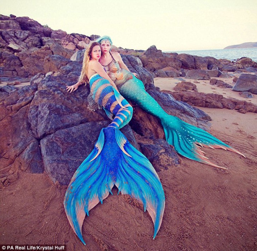 Dos sirenitas: novias obsesionadas con Disney han crecido colas de silicona y nadan con tiburones Dos sirenitas: novias obsesionadas con Disney han crecido colas de silicona y nadan con tiburones