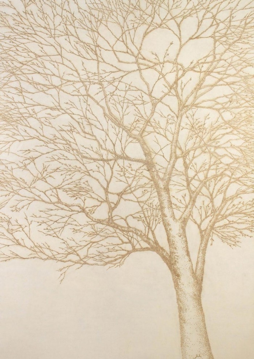 Dot art: artist burns paper with incense sticks to create incredible paintings