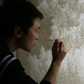 Dot art: artist burns paper with incense sticks to create incredible paintings