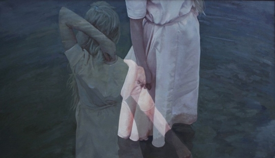 Double exposure on Pacayla Rae Bean's canvases