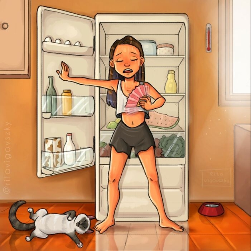 El artista crea ilustraciones conmovedoras sobre las alegrías de tener gatos. El artista crea ilustraciones conmovedoras sobre las alegrías de tener gatos.