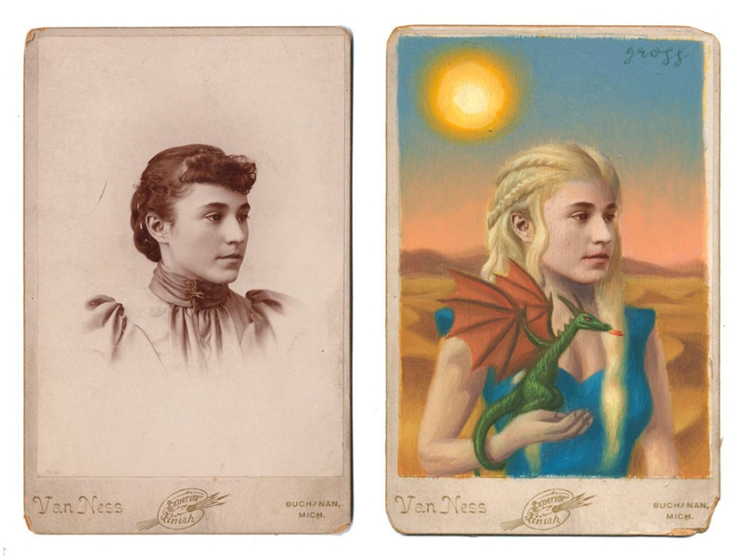 El artista transforma a las personas de retrofotos en personajes de cómics y libros