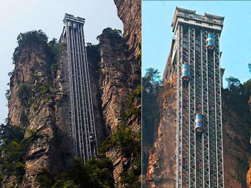 El Ascensor de los Cien Dragones es el ascensor al aire libre más alto del mundo.
