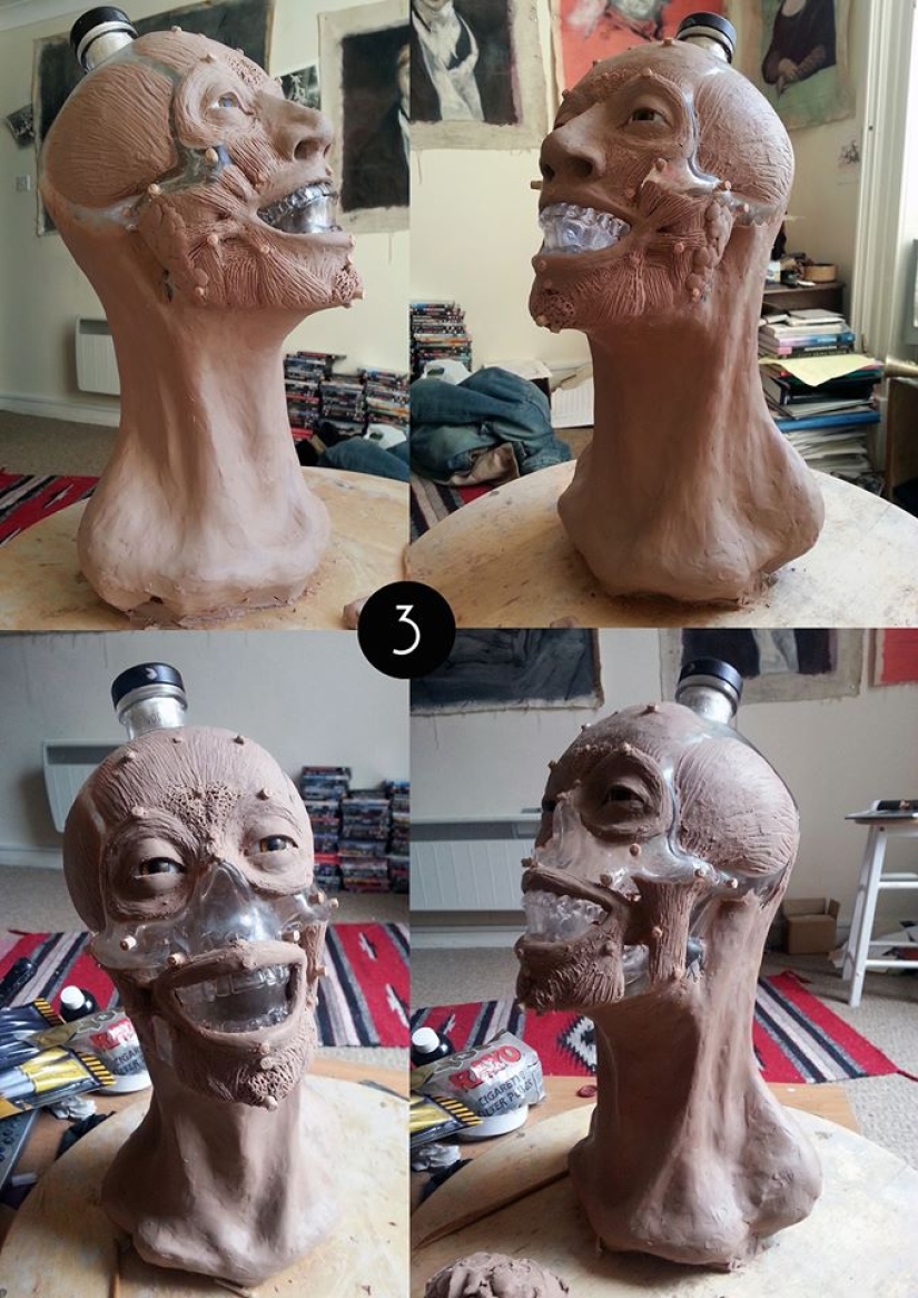 El criminólogo compró vodka en forma de calavera de vidrio y decidió restaurar su rostro