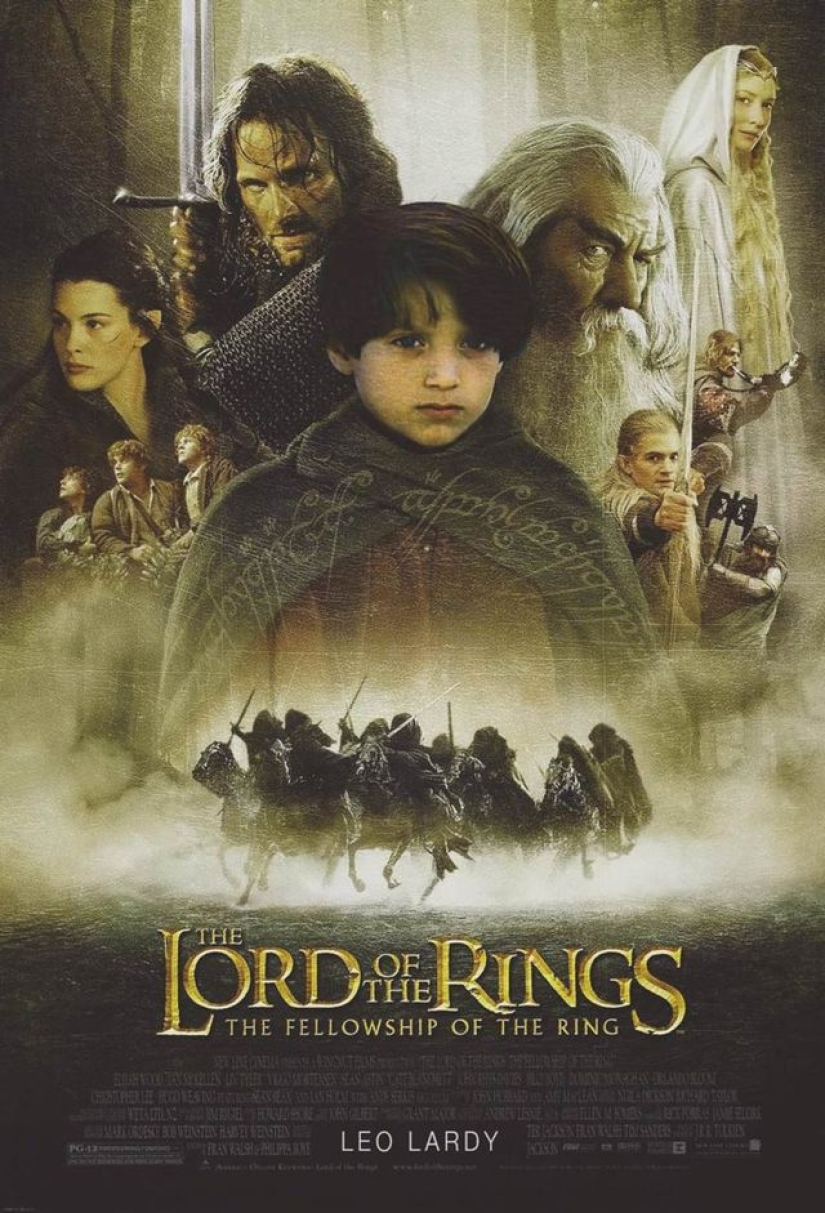 El diseñador colocó fotos infantiles de actores en carteles de películas