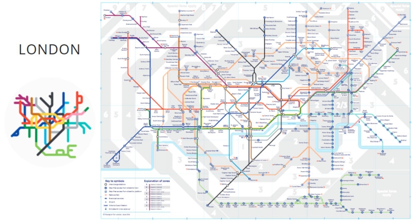 El diseñador convirtió los esquemas del metro mundial en símbolos minimalistas