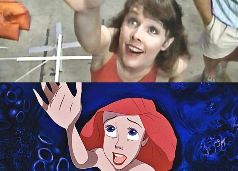 Emotions and movements of real actors, from which Ariel and Prince Eric from Disney's "The Little Mermaid" were drawn Emotions and movements of real actors, from which Ariel and Prince Eric from Disney's "The Little Mermaid" were drawn